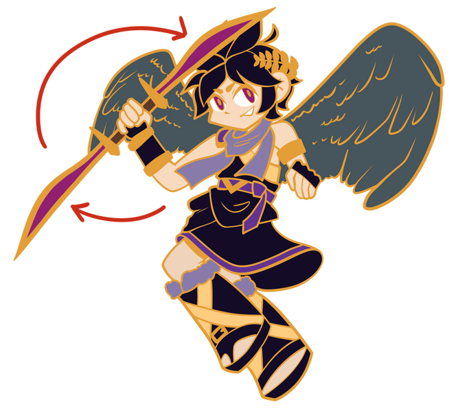 Dark Pit Kid Icarus Spinning Pin