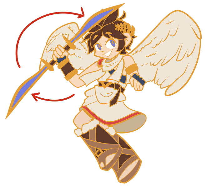 Pit Kid Icarus Spinning Pin