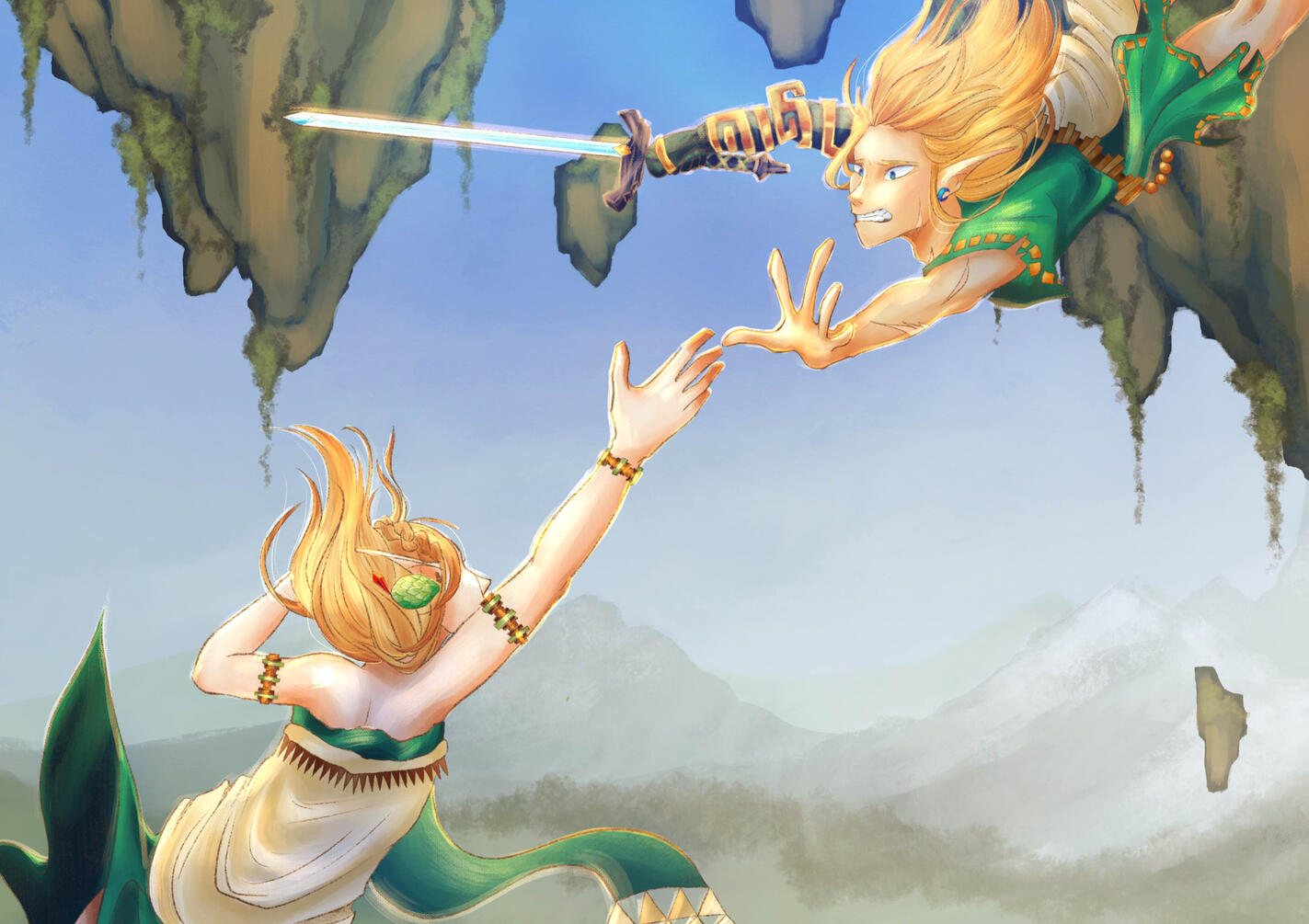 Link + Zelda (The Legend of Zelda, Tears of the Kingdom)